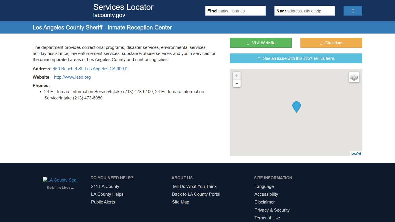 Los Angeles County Sheriff - Inmate Reception Center